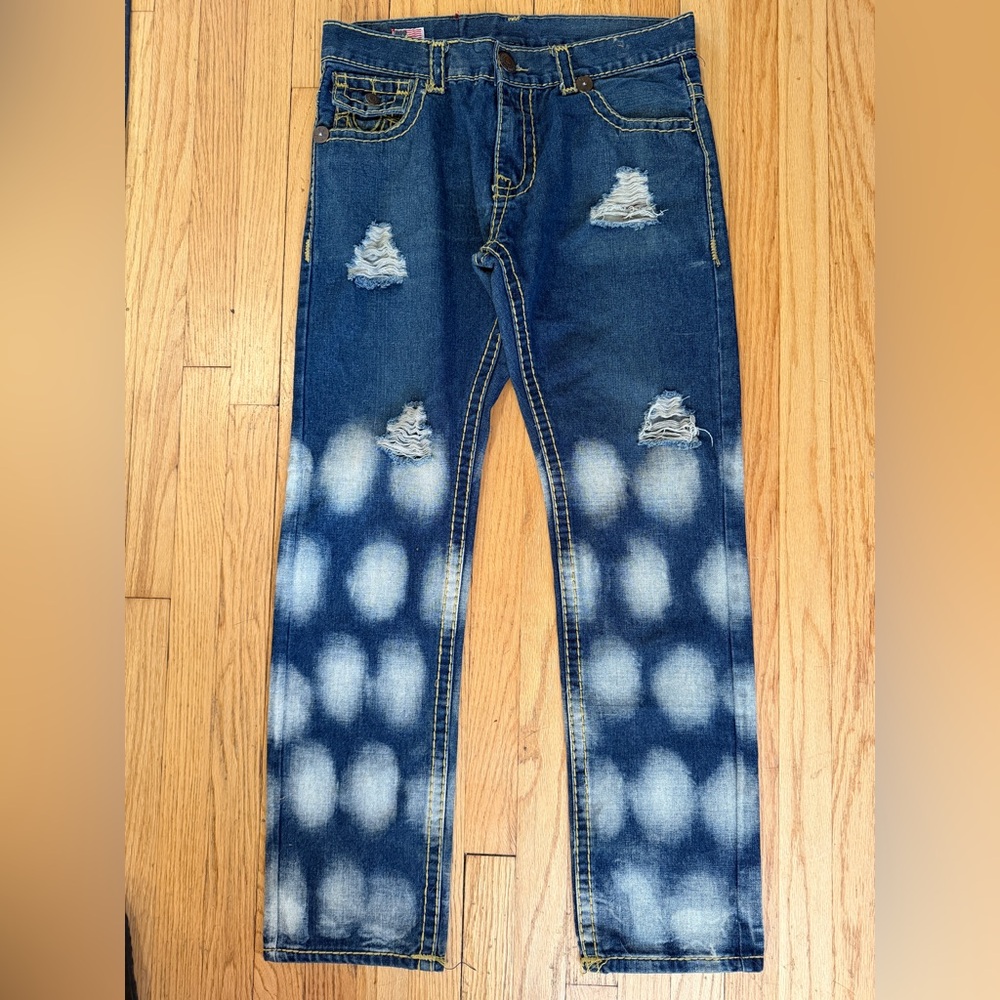 True Religion Blue Distressed Men's Jeans Size 34